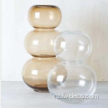 Янтарная стеклянная пузырьковая ваза Broste Tan Glass Vase